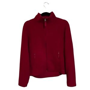 LL Bean Pink Fleece Jacket Sz Med